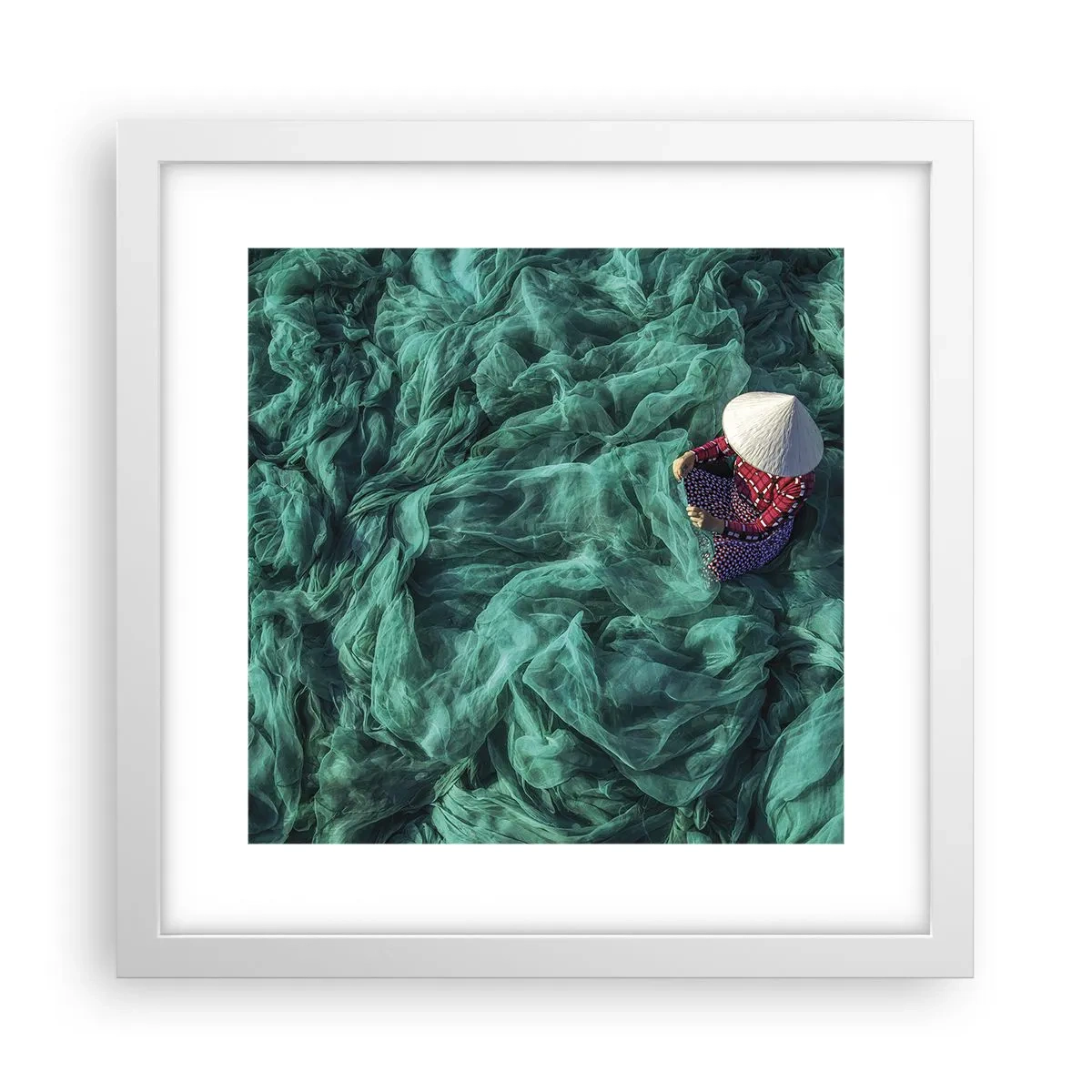 Poster in cornice bianca - Nel mare di reti - 30x30 cm