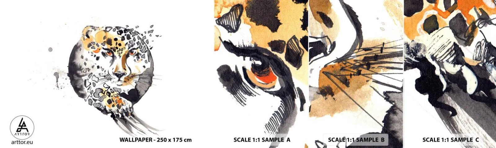 Campione Di Fotomurale Standard Eco - Bellezza predatrice - Animali, Pantera, Natura - 100x30 cm