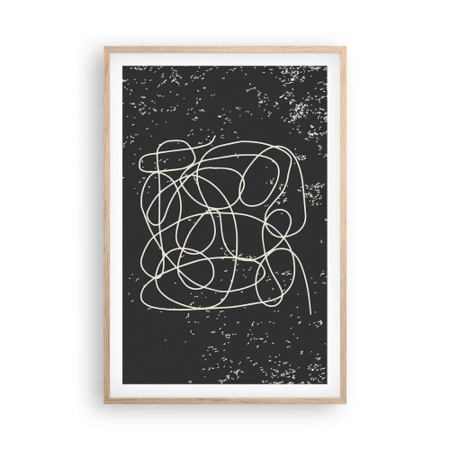 Poster in cornice rovere chiaro - Il caos dei pensieri - 61x91 cm