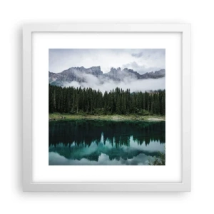 Poster in cornice bianca - Silenzio, non svegliamo l'acqua che dorme... - 30x30 cm