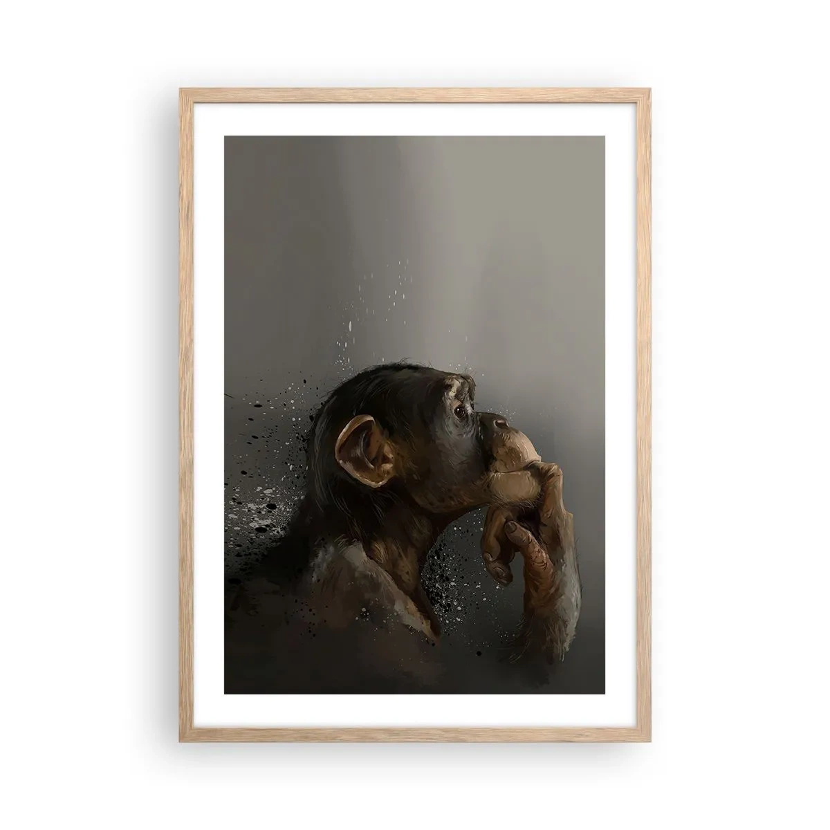 Poster in cornice rovere chiaro - Sicuramente un pensatore - 50x70 cm