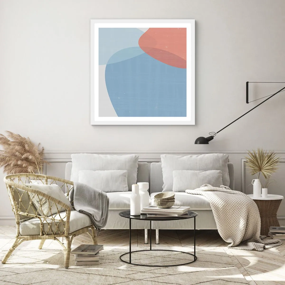 Poster in cornice bianca - Legami pastello - 60x60 cm