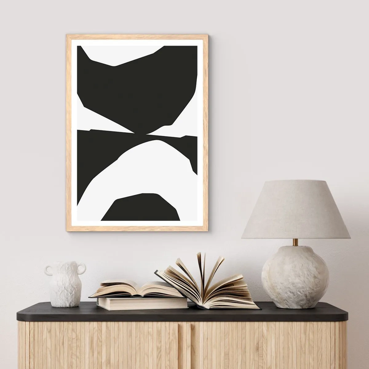 Poster in cornice rovere chiaro - Positivo - negativo - 30x40 cm