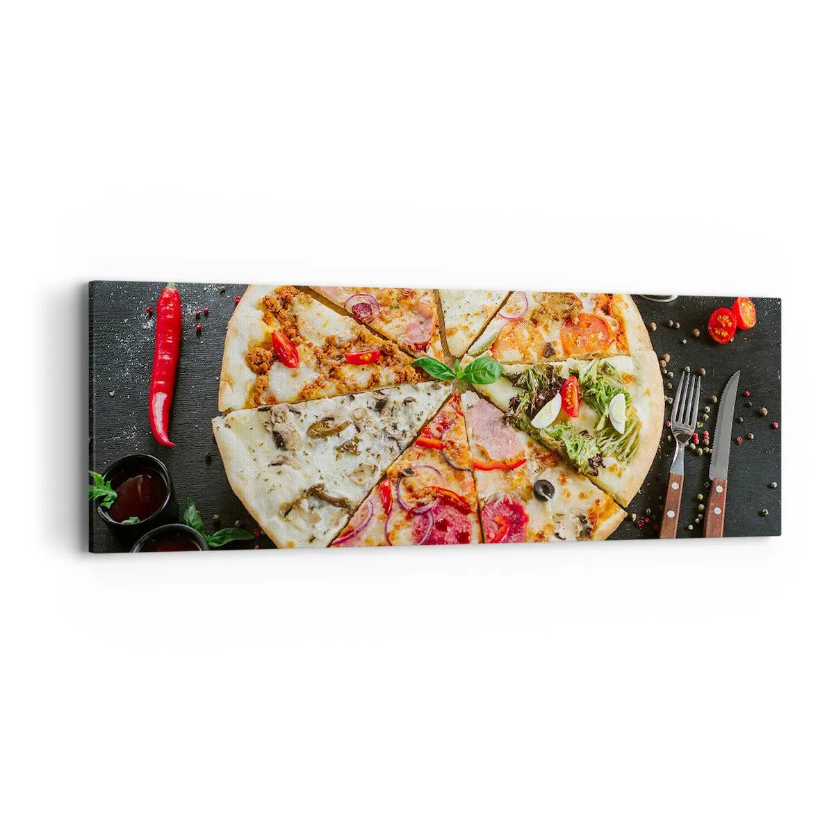 Quadro su tela - Stampe su Tela - Ventaglio di gusti - 90x30 cm