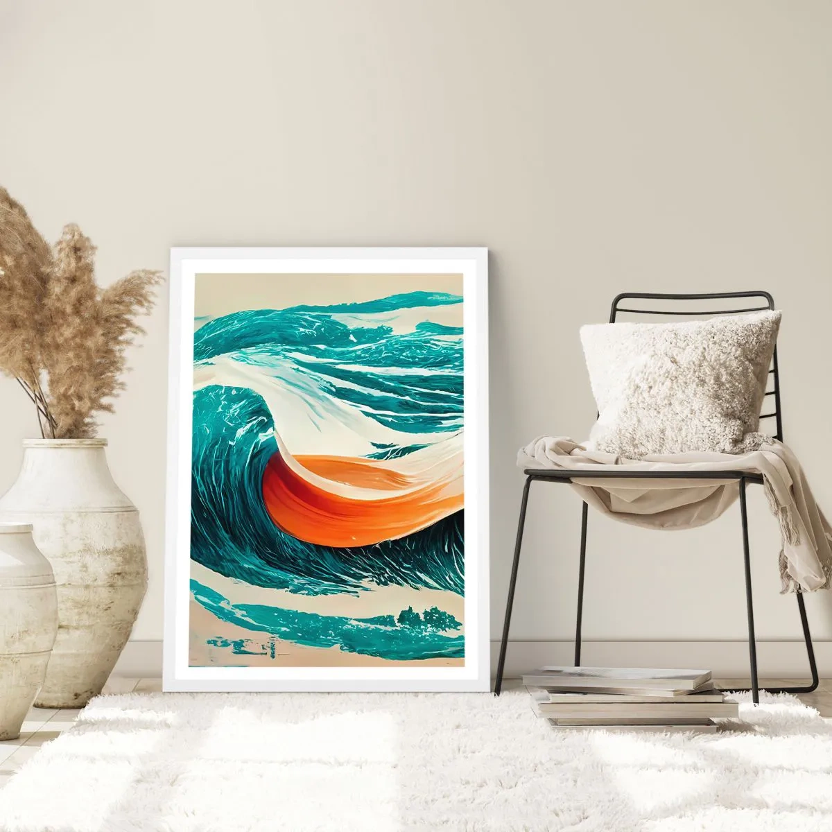 Poster in cornice bianca - Il sogno del surfista - 70x100 cm