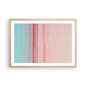 Poster in cornice rovere chiaro - Astrazione all'alba - 70x50 cm