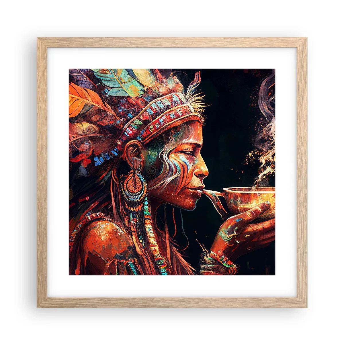 Poster in cornice rovere chiaro - Rituale magico - 40x40 cm