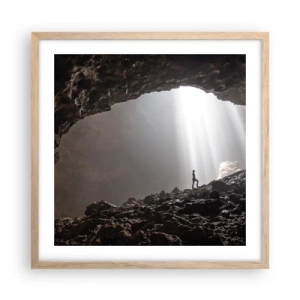 Poster in cornice rovere chiaro - Grotta luminosa - 50x50 cm