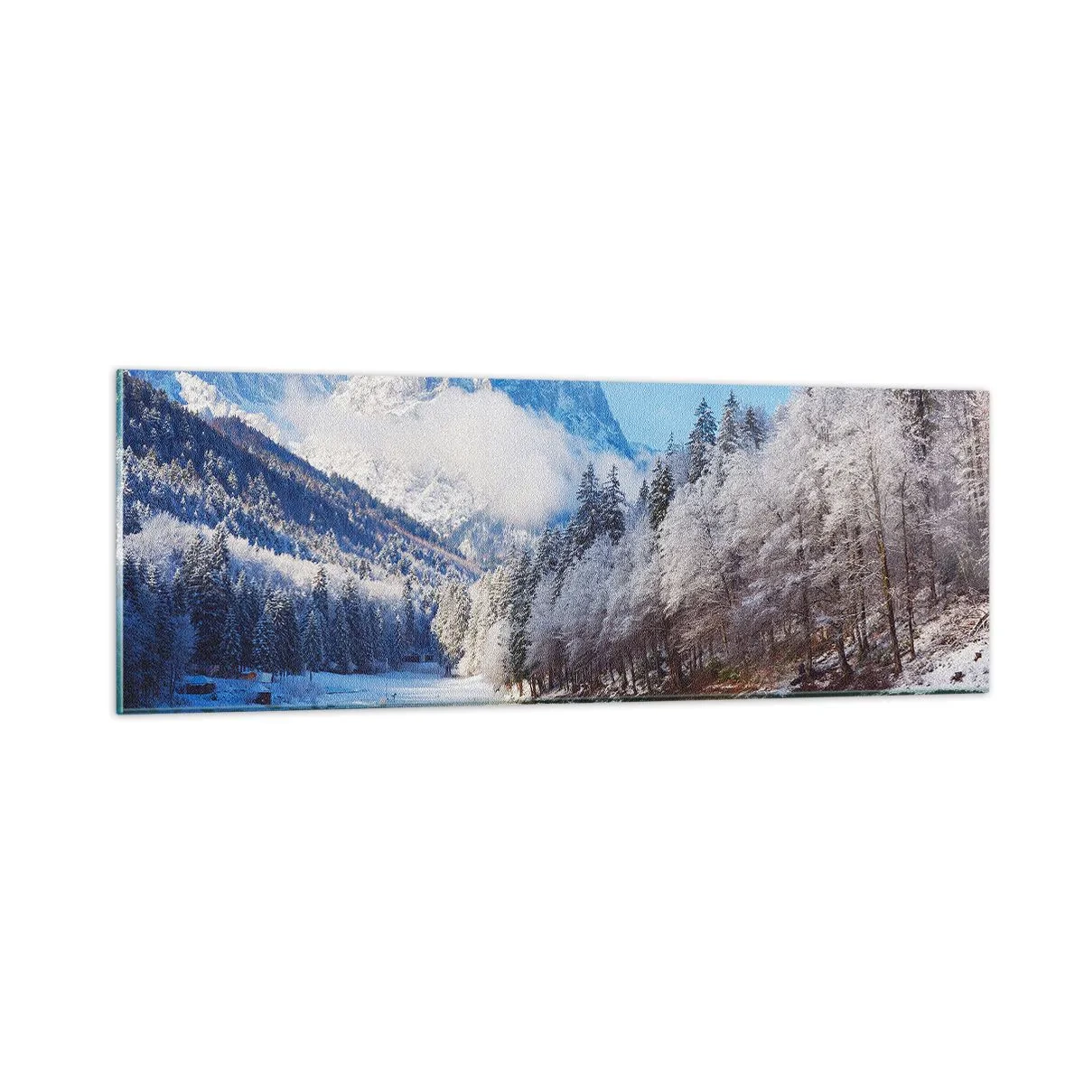 Quadro su vetro - Il custode innevato - 90x30 cm