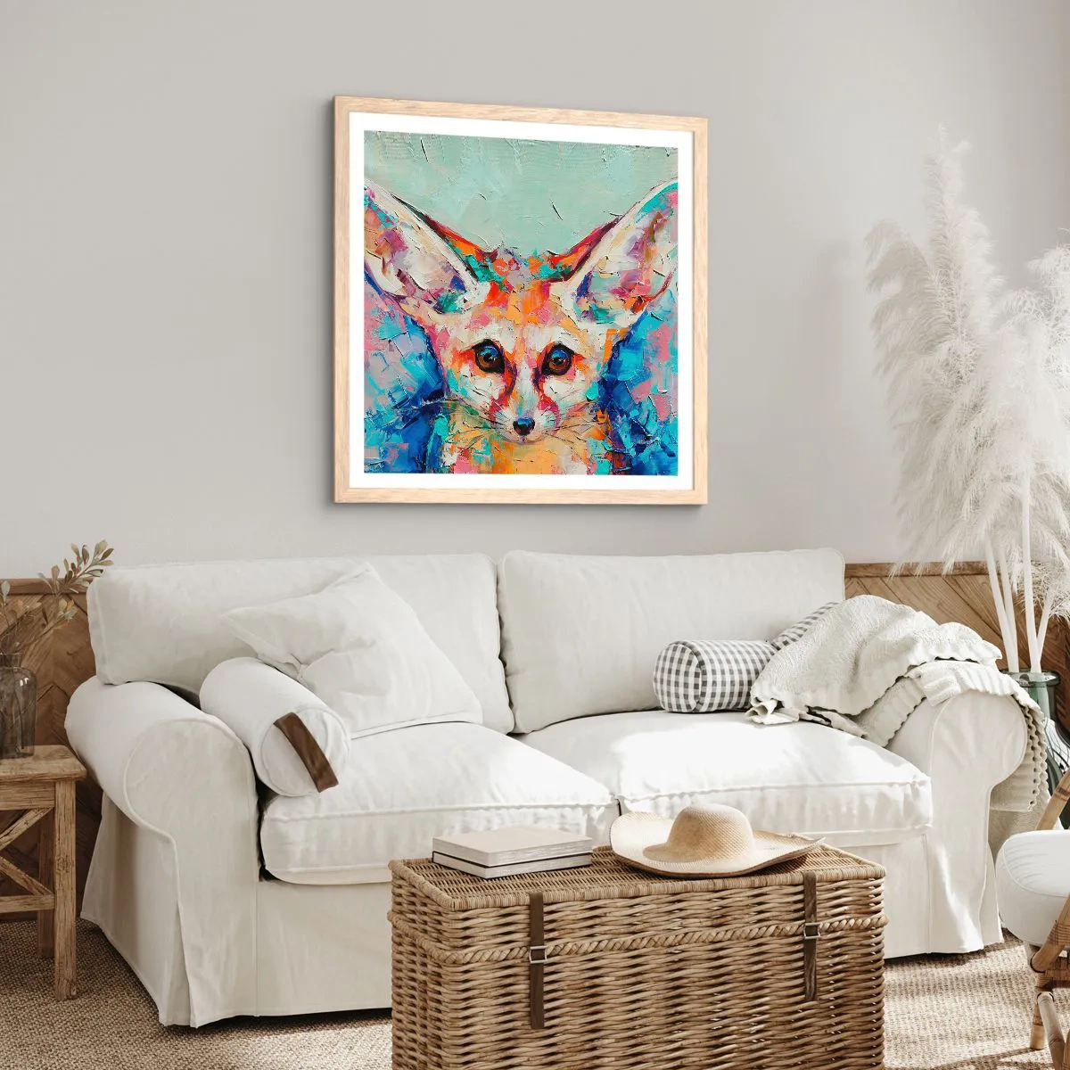 Poster in cornice rovere chiaro - Siete pronti per me? - 50x50 cm