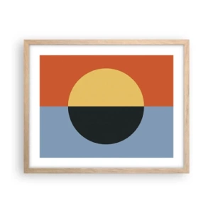 Poster in cornice rovere chiaro - Composizione di caldo e freddo - 50x40 cm