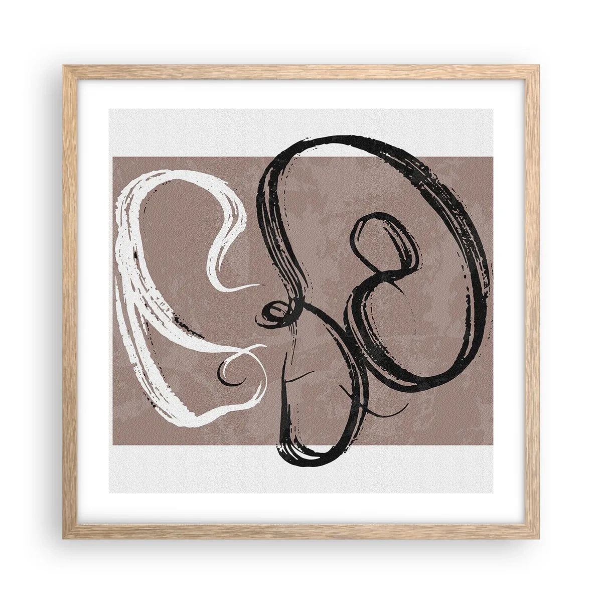 Poster in cornice rovere chiaro - Composizione: alla ricerca della pienezza - 50x50 cm