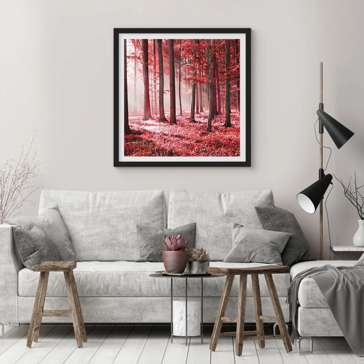 Poster in cornice nera - Anche rosso è bello - 40x40 cm