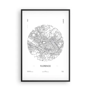 Poster in cornice nera - Anatomia di Firenze - 61x91 cm