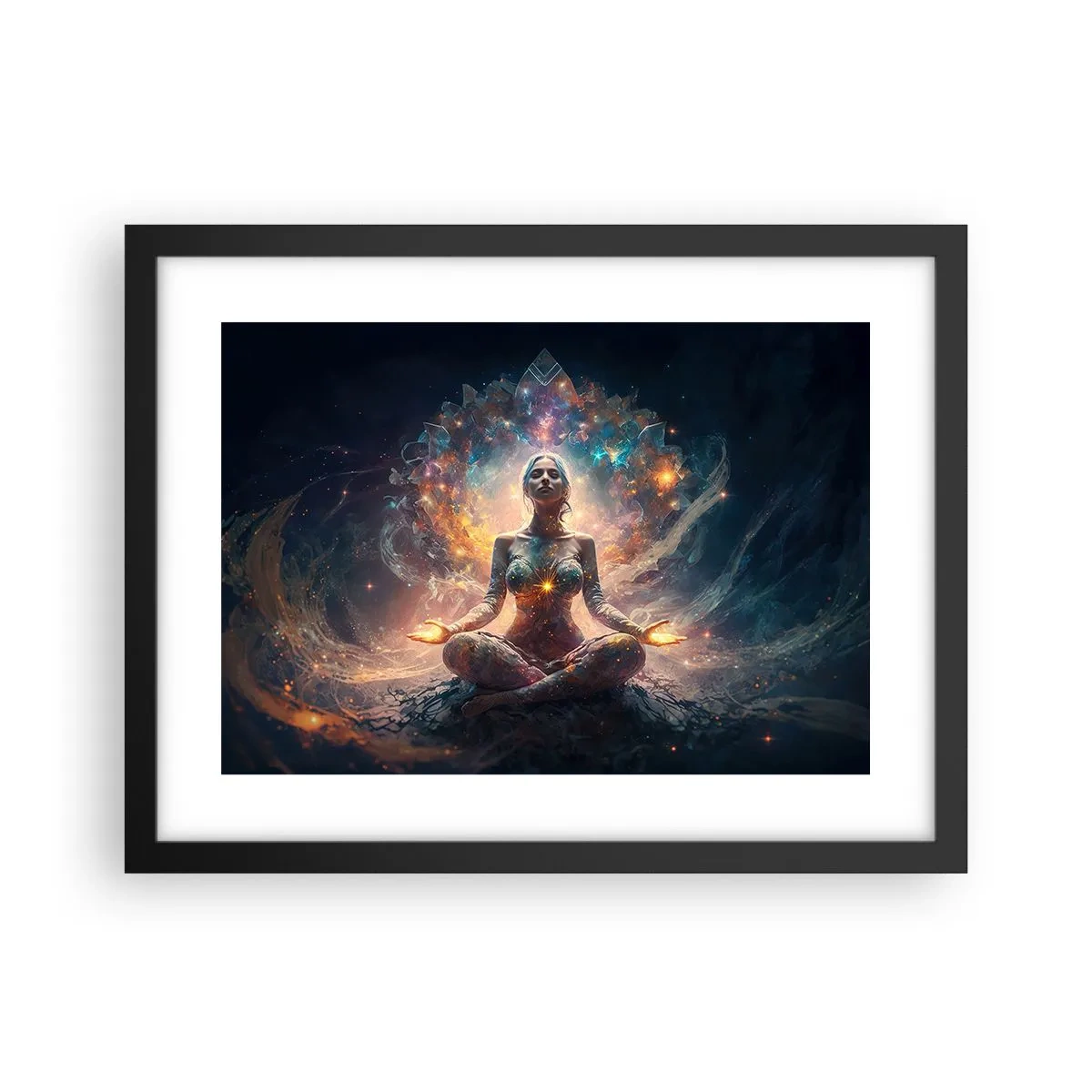 Poster in cornice nera - Un flusso di energia buona - 40x30 cm