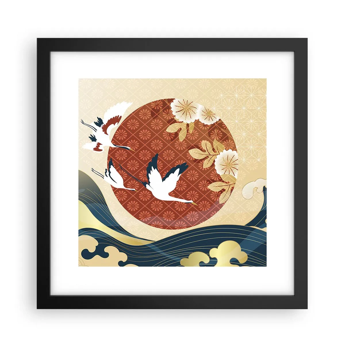 Poster in cornice nera - Favola giapponese - 30x30 cm