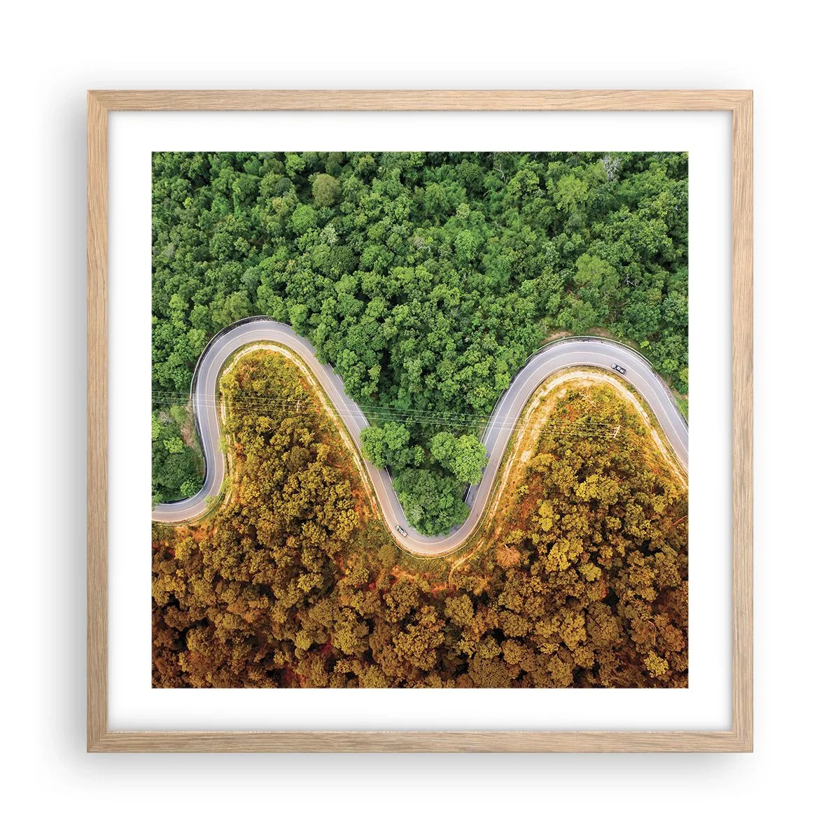 Poster in cornice rovere chiaro - Confine e separazione - 50x50 cm