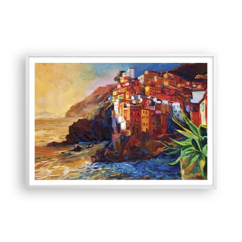 Poster in cornice bianca - Atmosfera italiana - 100x70 cm