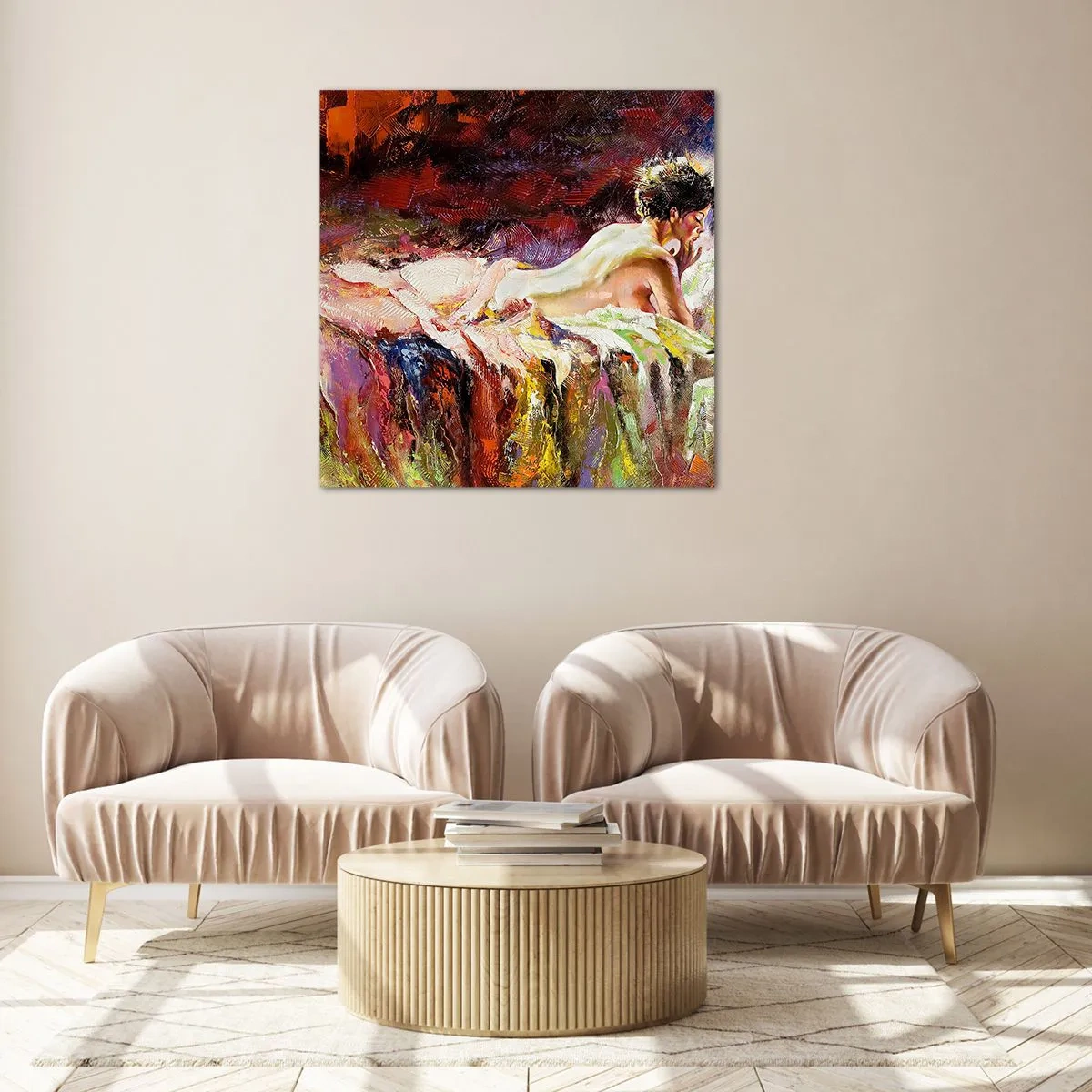 Quadro su vetro - Venere pensierosa - 60x60 cm