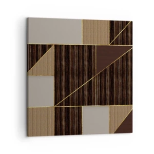 Quadro su tela - Stampe su Tela - Mosaico di marrone e oro - 50x50 cm