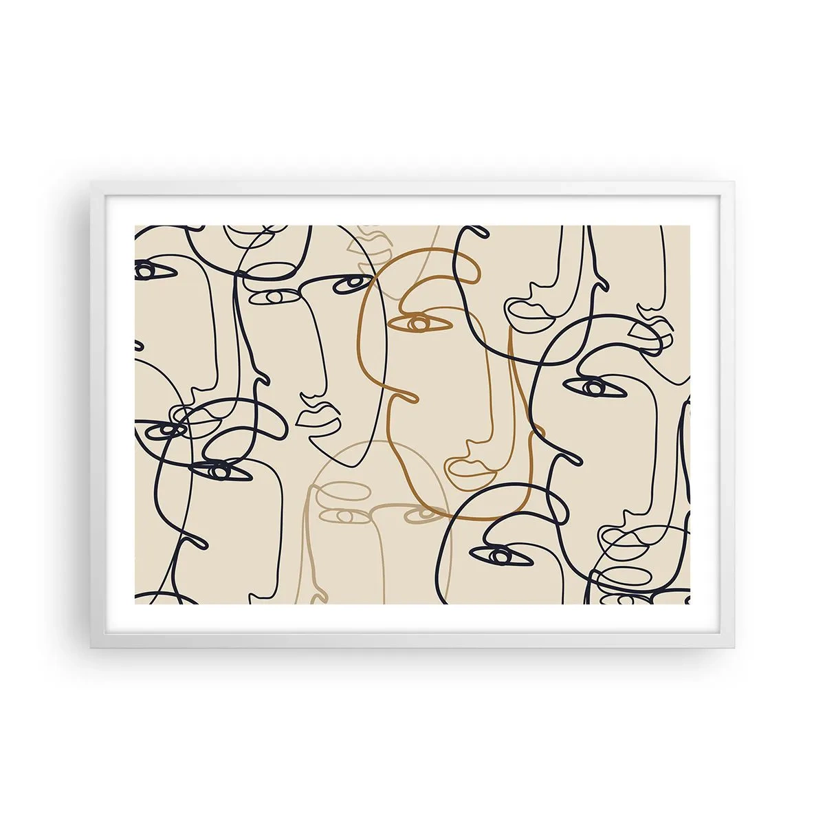 Poster in cornice bianca - Ritratto multiplo - 70x50 cm