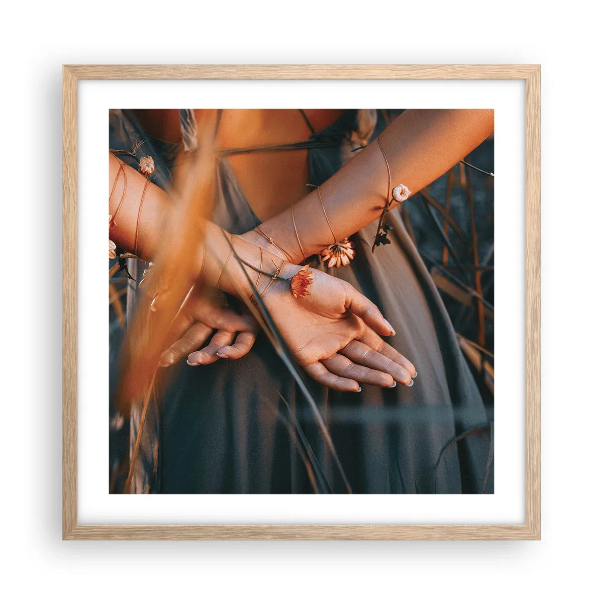 Poster in cornice rovere chiaro - Legata alla natura - 50x50 cm