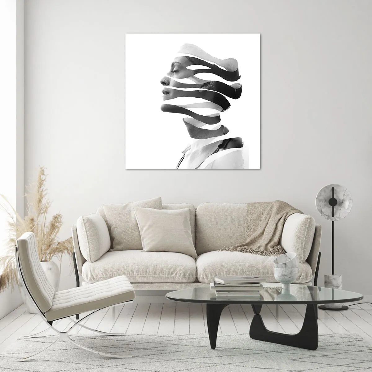 Quadro su vetro - Ritratto surrealista - 70x70 cm