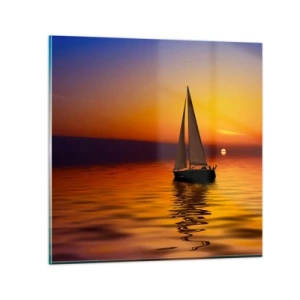 Quadro su vetro - Che silenzio al tramonto... - 40x40 cm