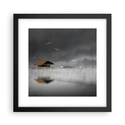 Poster in cornice nera - Riparo dalla pioggia - 30x30 cm