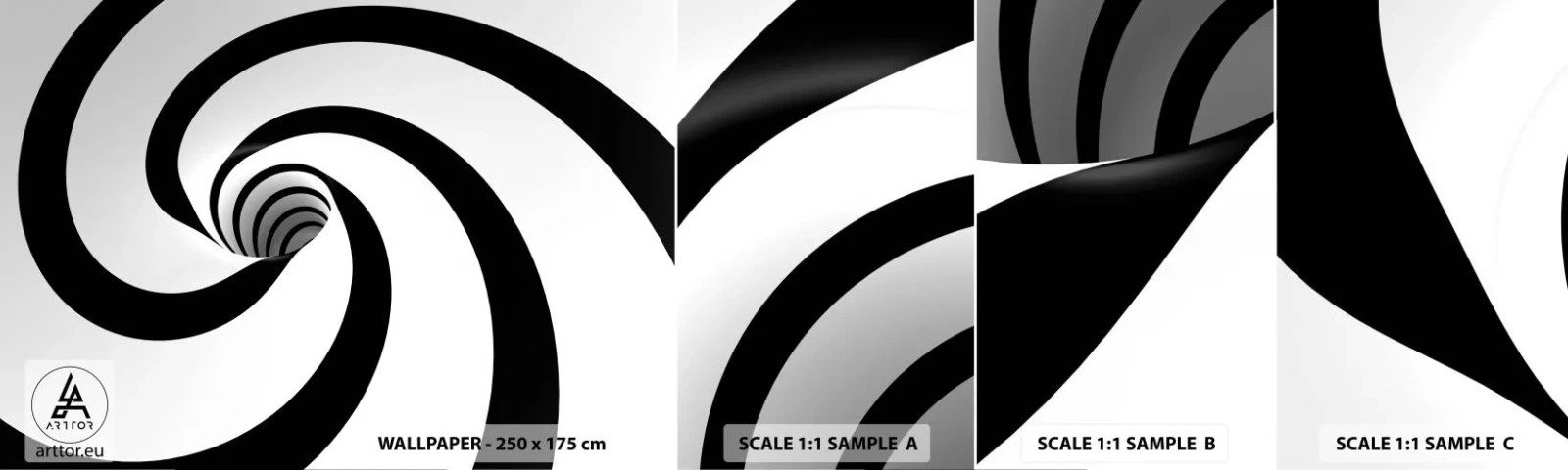 Campione Di Fotomurale Standard Eco - Lasciarsi andare al vortice? - Astrazione, 3D, Vortice - 100x30 cm