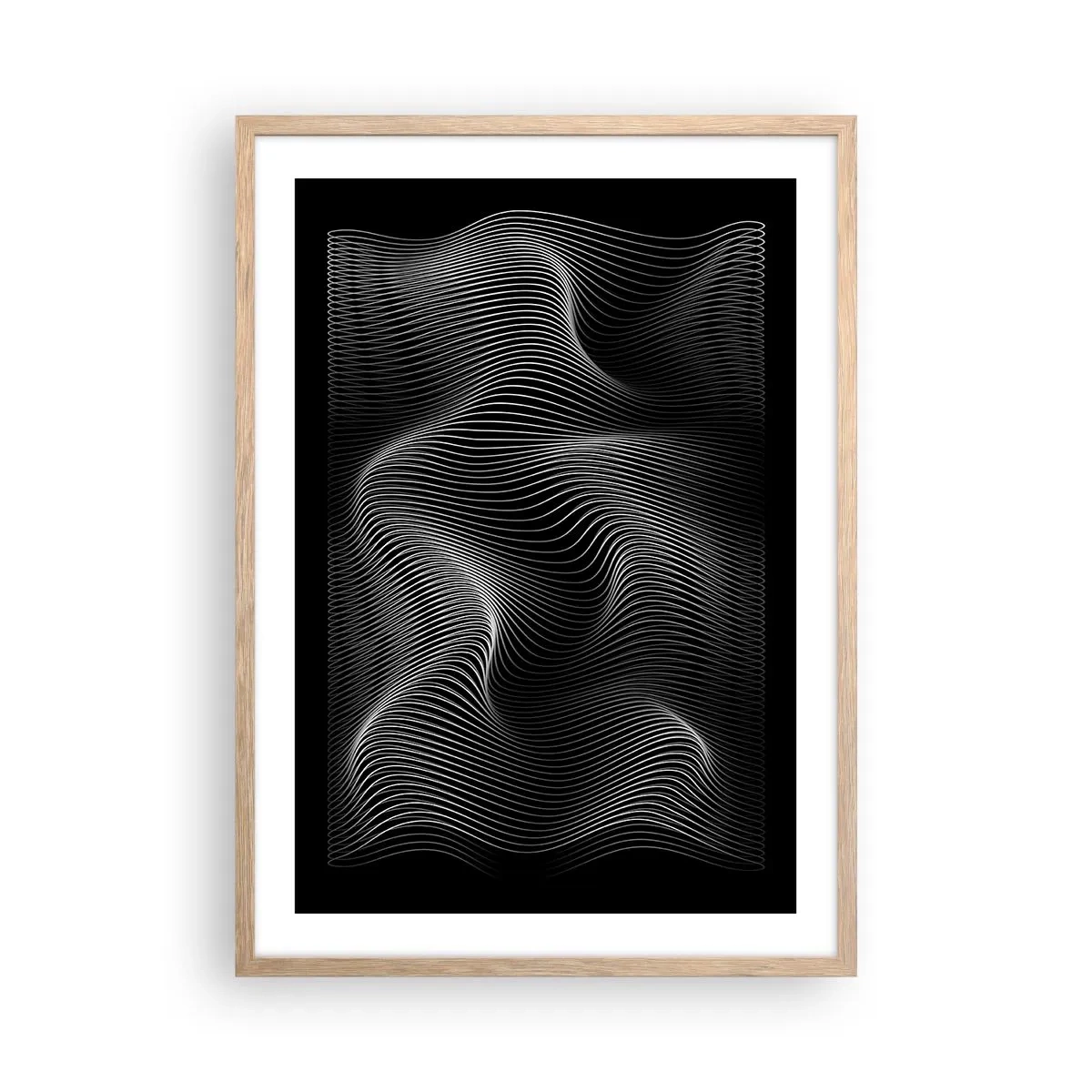 Poster in cornice rovere chiaro - La danza della luce nello spazio - 50x70 cm