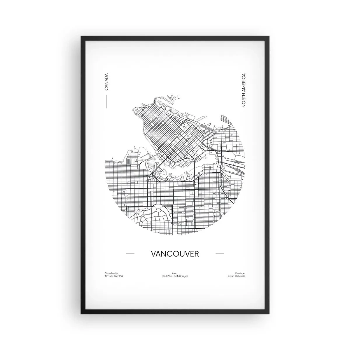 Poster in cornice nera - Anatomia Vancouver - 61x91 cm