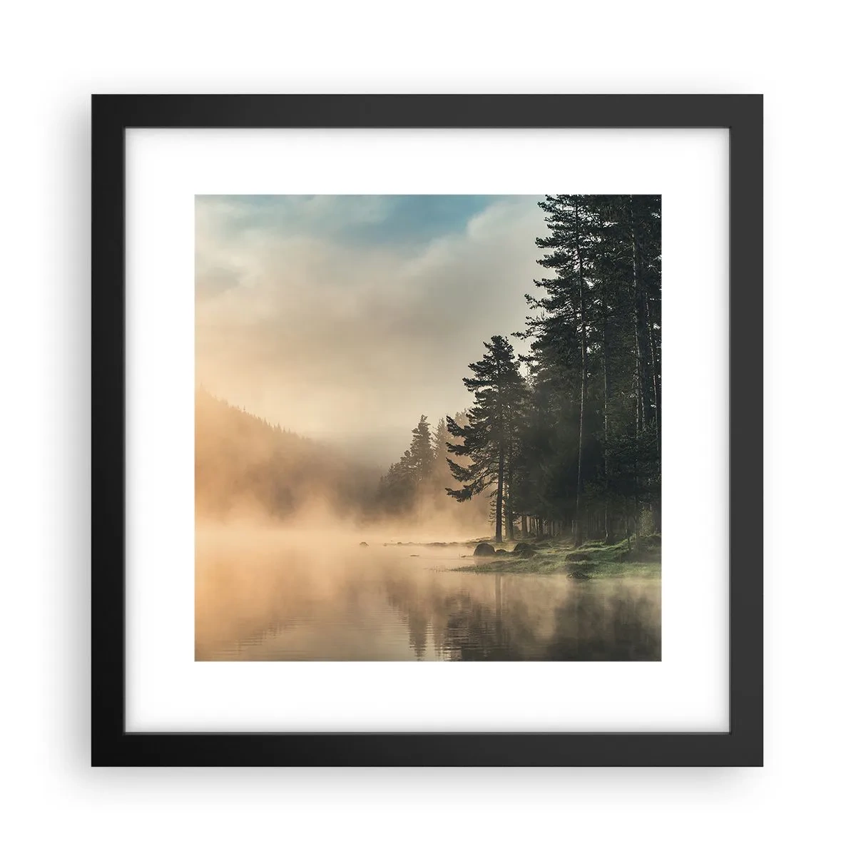 Poster in cornice nera - La nascita del giorno - 30x30 cm