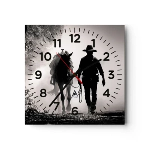 Orologio da parete - Orologio in Vetro - Mattino texano - 40x40 cm