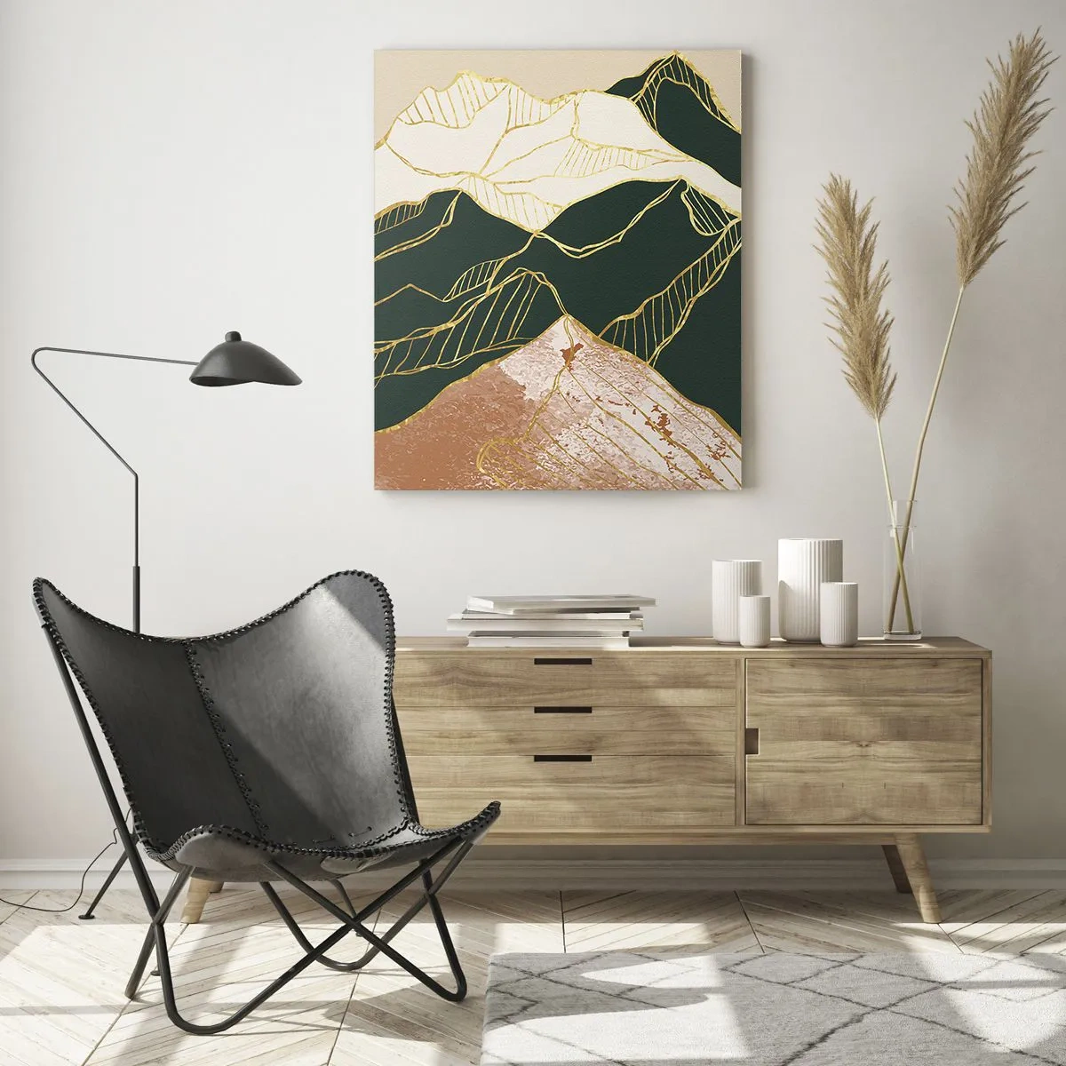 Quadro su vetro - Cime d'oro - 70x100 cm