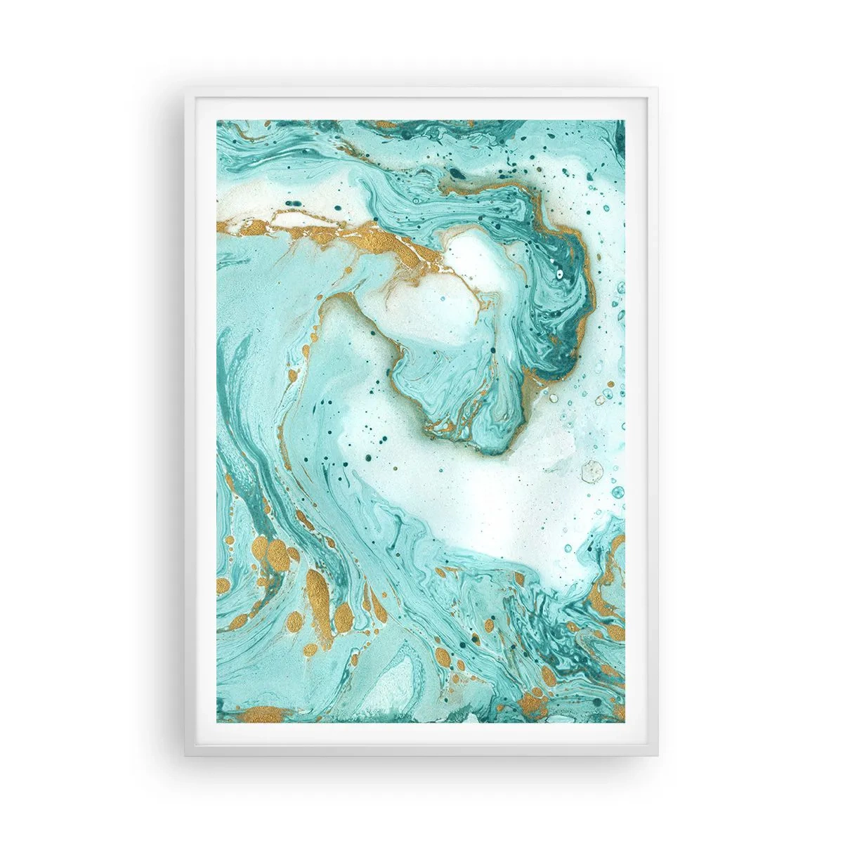 Poster in cornice bianca - La grande onda del periodo Edo - 70x100 cm