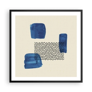 Poster in cornice nera - Quartetto astratto - 60x60 cm