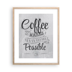 Poster in cornice rovere chiaro - Come non amare il caffè - 40x50 cm