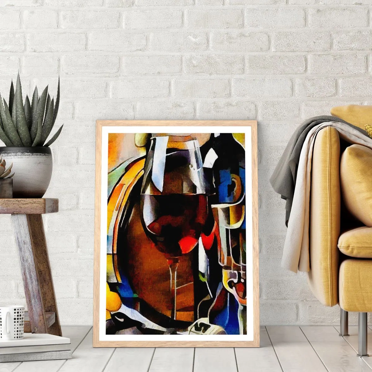 Poster in cornice rovere chiaro - E il mondo riprende colore - 50x70 cm