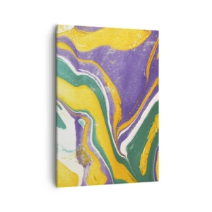 Quadro su tela - Stampe su Tela - Motivo astratto in marmo dai colori vivaci - 50x70cm - Onde di colore - Decorazione murale moderna per soggiorno e camera da letto ARTTOR