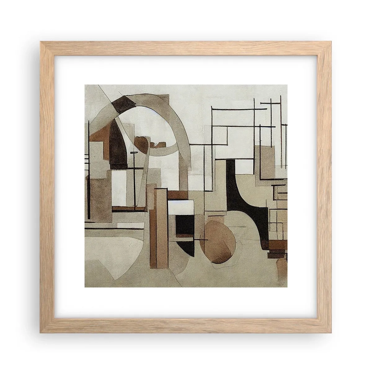 Poster in cornice rovere chiaro - Paesaggio urbano 2.0 - 30x30 cm