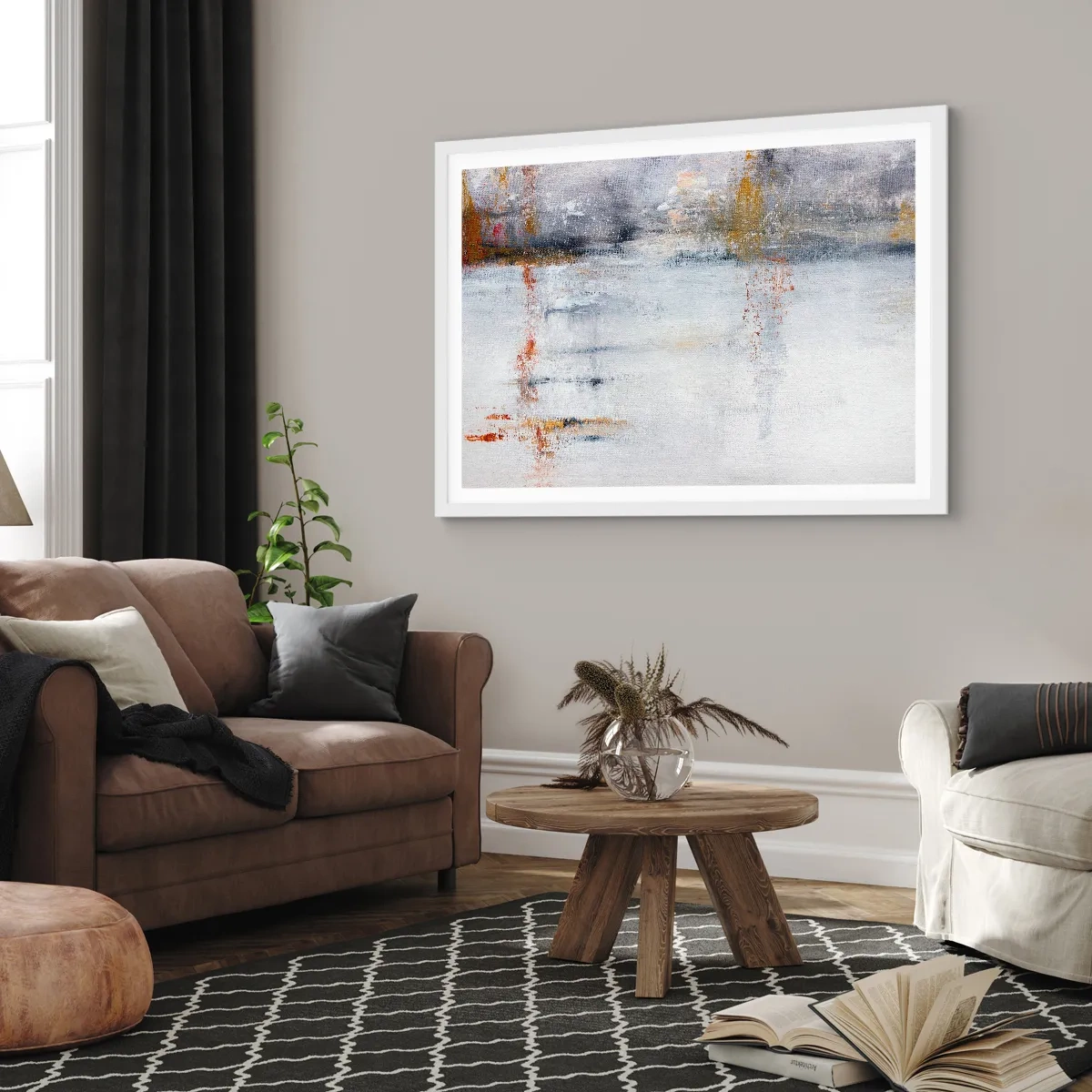 Poster in cornice bianca - Dietro la cortina d'aria - 50x40 cm