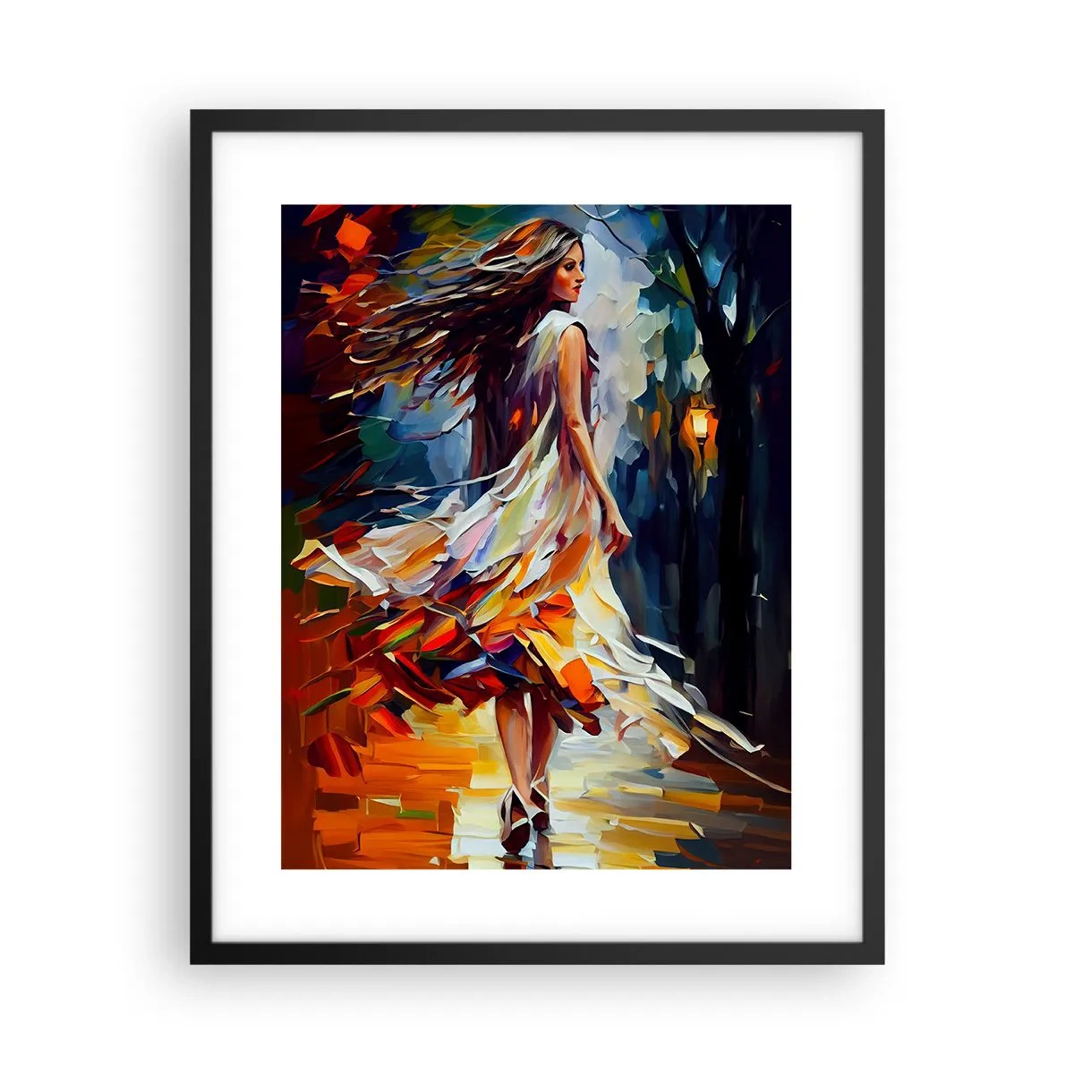 Poster in cornice nera - Ragazza d'autunno - 40x50 cm