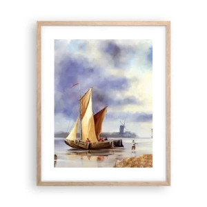 Poster in cornice rovere chiaro - Il ritorno dei marinai - 40x50 cm