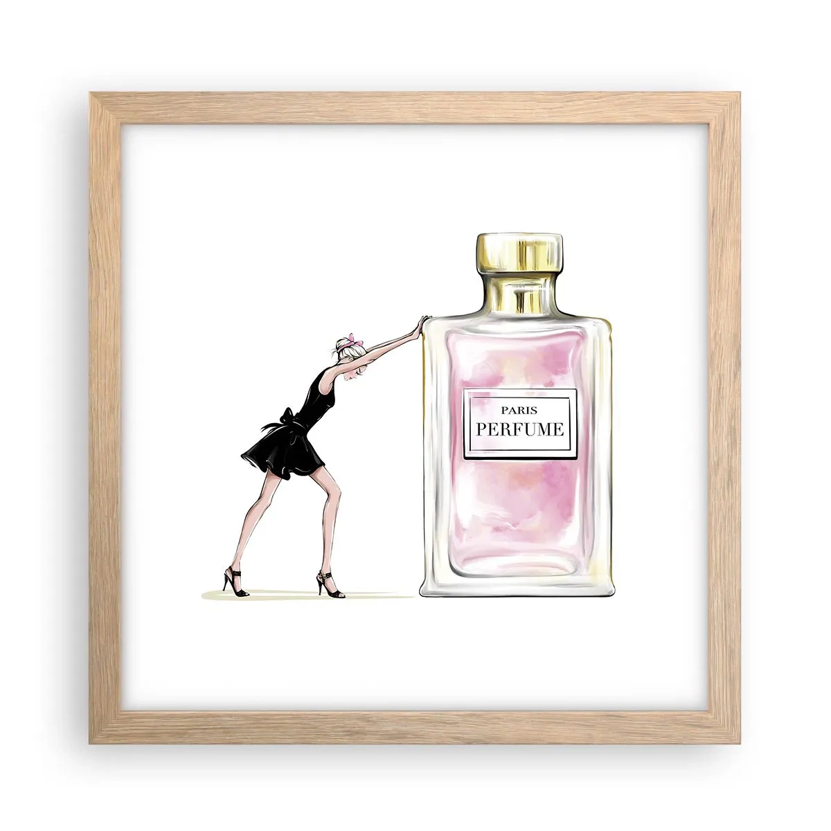 Poster in cornice rovere chiaro - L'essenza della femminilità - 30x30 cm