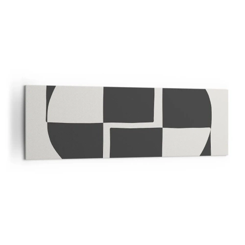 Quadro su tela - Stampe su Tela - Forme geometriche astratte in bianco e nero - 160x50cm - Antitesi - sintesi - Decorazione murale moderna per soggiorno e camera da letto ARTTOR