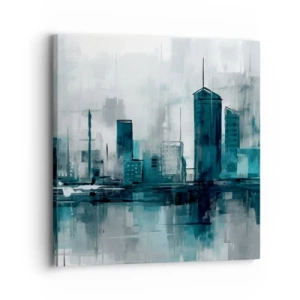 Quadro su tela - Stampe su Tela - La città al colore della pioggia - 30x30 cm