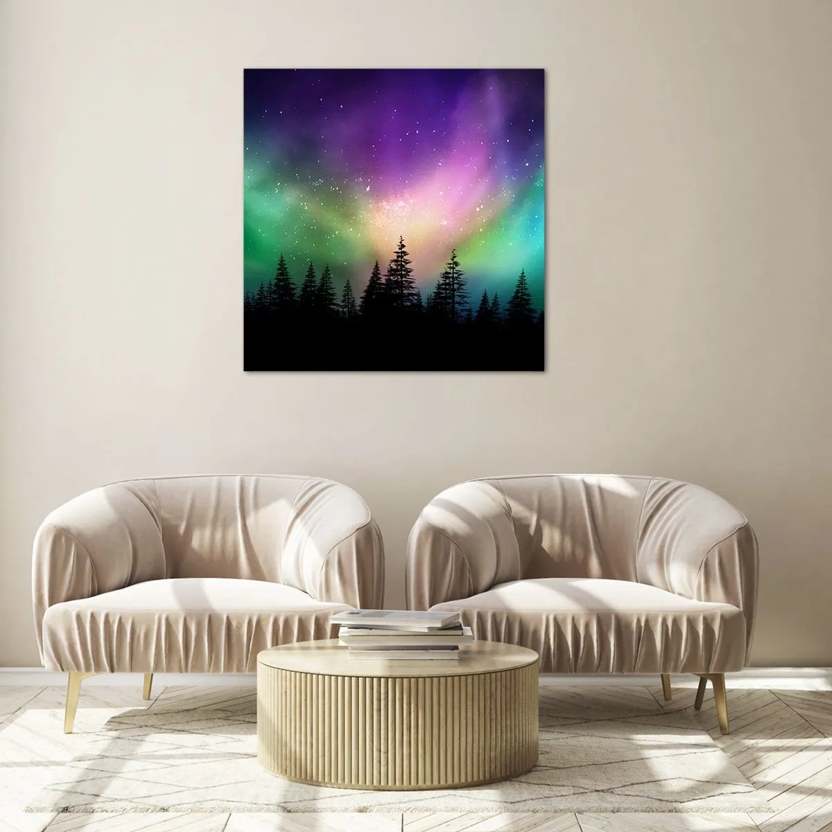 Quadro su vetro - Magia bianca - 40x40 cm