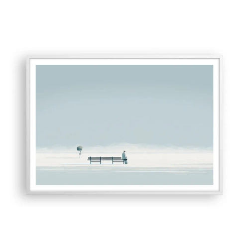 Poster in cornice bianca - Si, aspetto. - 100x70 cm