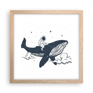 Poster in cornice rovere chiaro - Avventura nello spazio - 30x30 cm